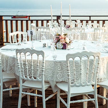 decorated for wedding elegant dinner table outdoors
